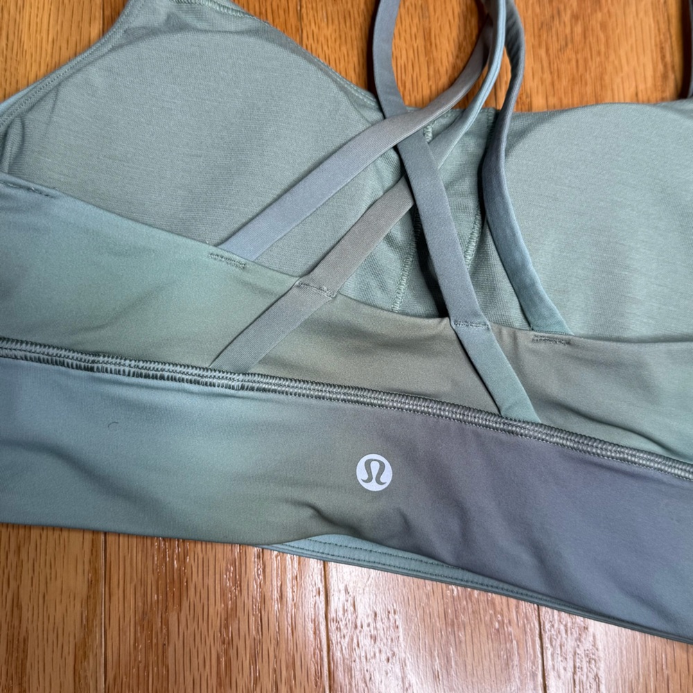 Lululemon Long Line Energy bra in Chroma Drift Green Multi, size 6 NWT - Picture 5 of 5